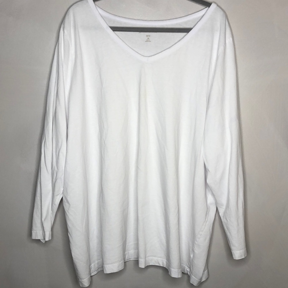 Woman Within White Long Sleeve 3X Shirt